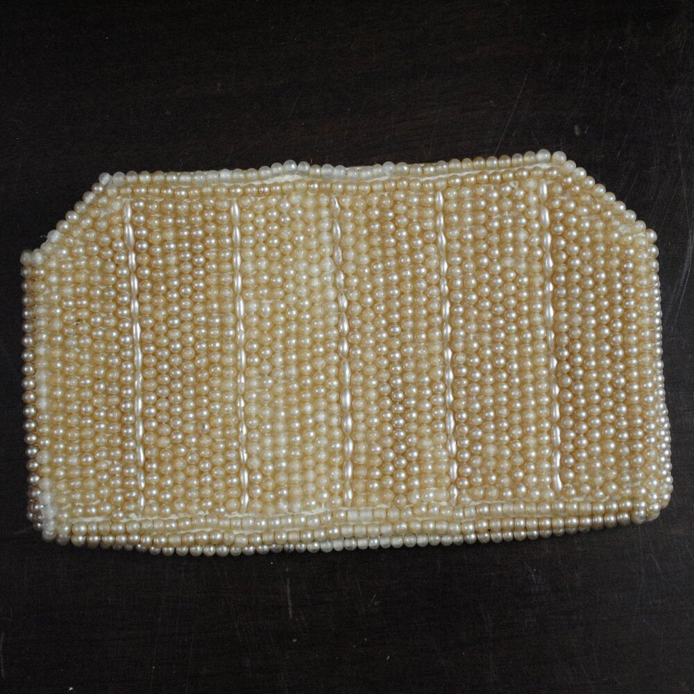 Vintage Reina Made in Japan Faux Pearl Beaded Evening Clutch